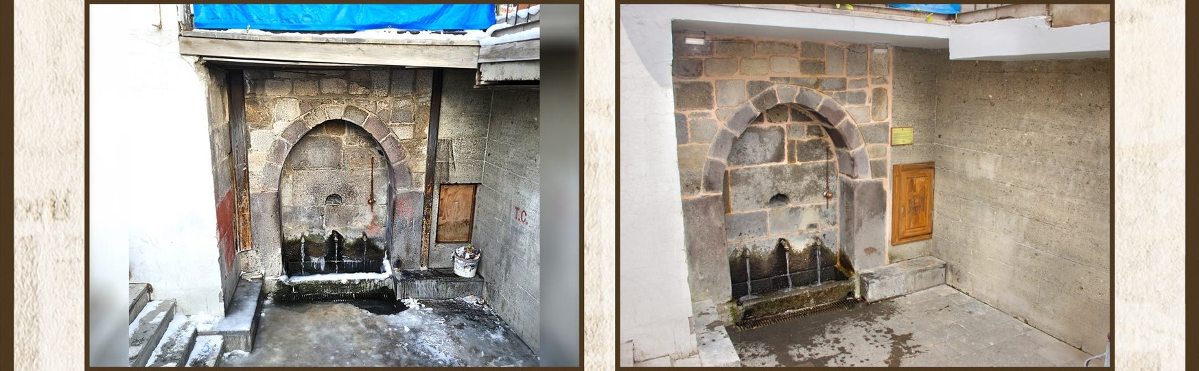 Cennet Çeşmesi restorasyon öncesi ve sonrası