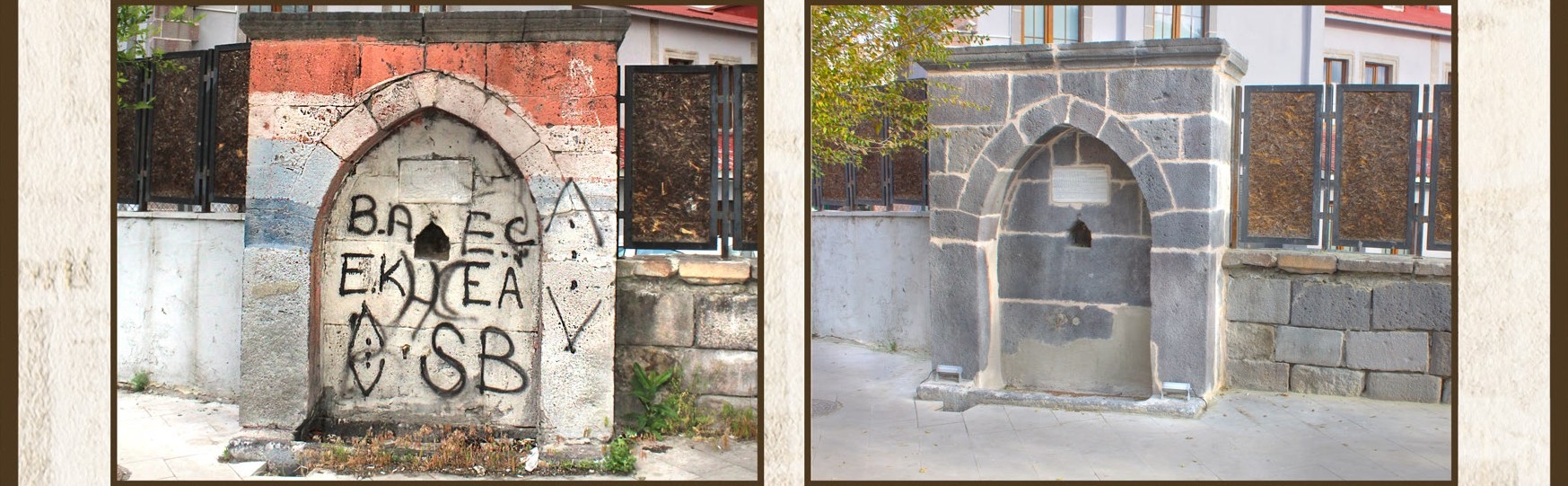 Çeteci Abdullah Paşa Çeşmesi restorasyon öncesi ve sonrası