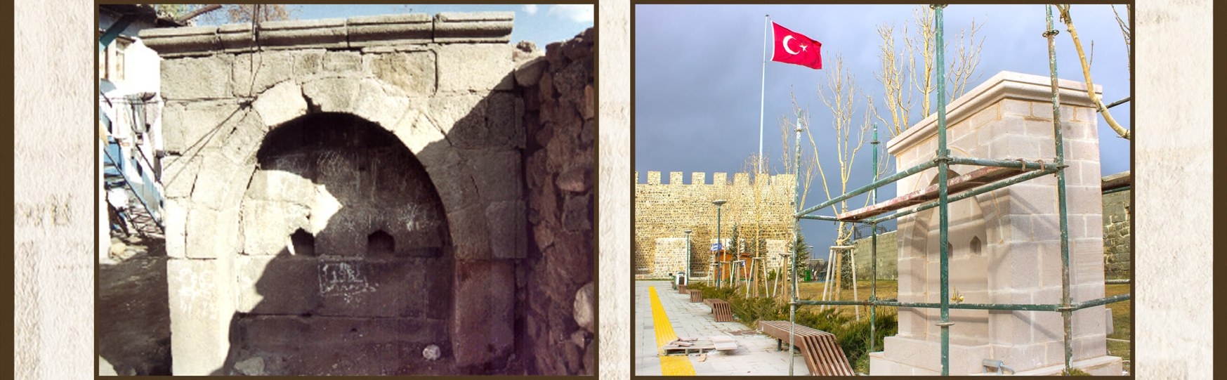 Emin Kurbu Çeşmesi restorasyon öncesi ve sonrası