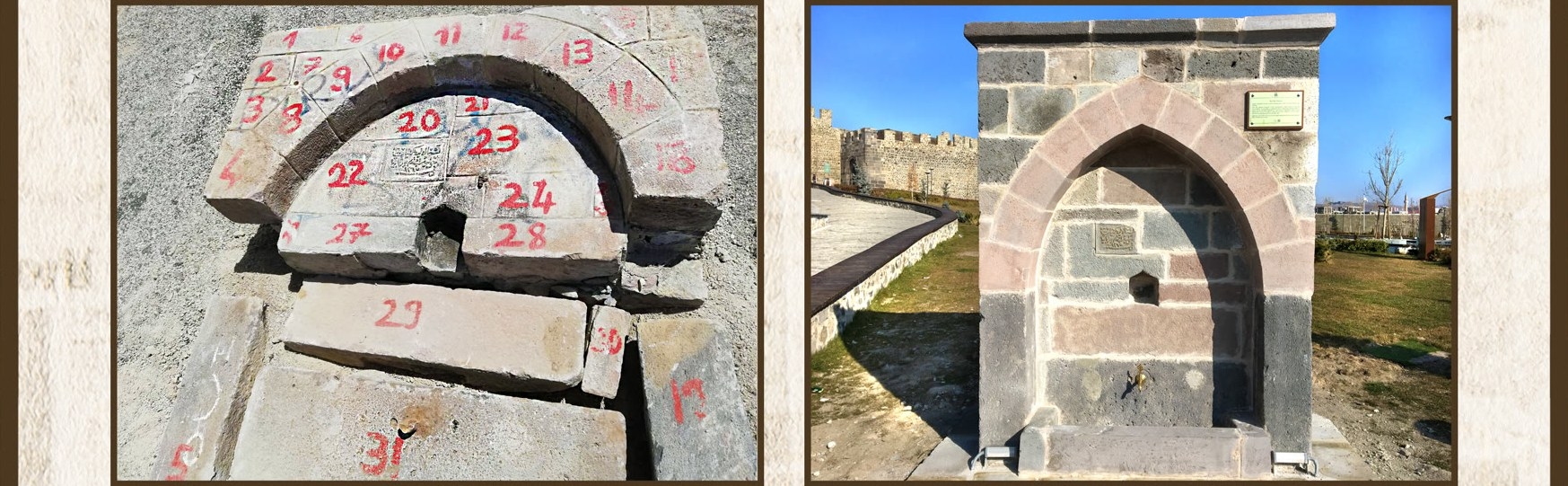 Fevzi Bey Çeşmesi restorasyon öncesi ve sonrası