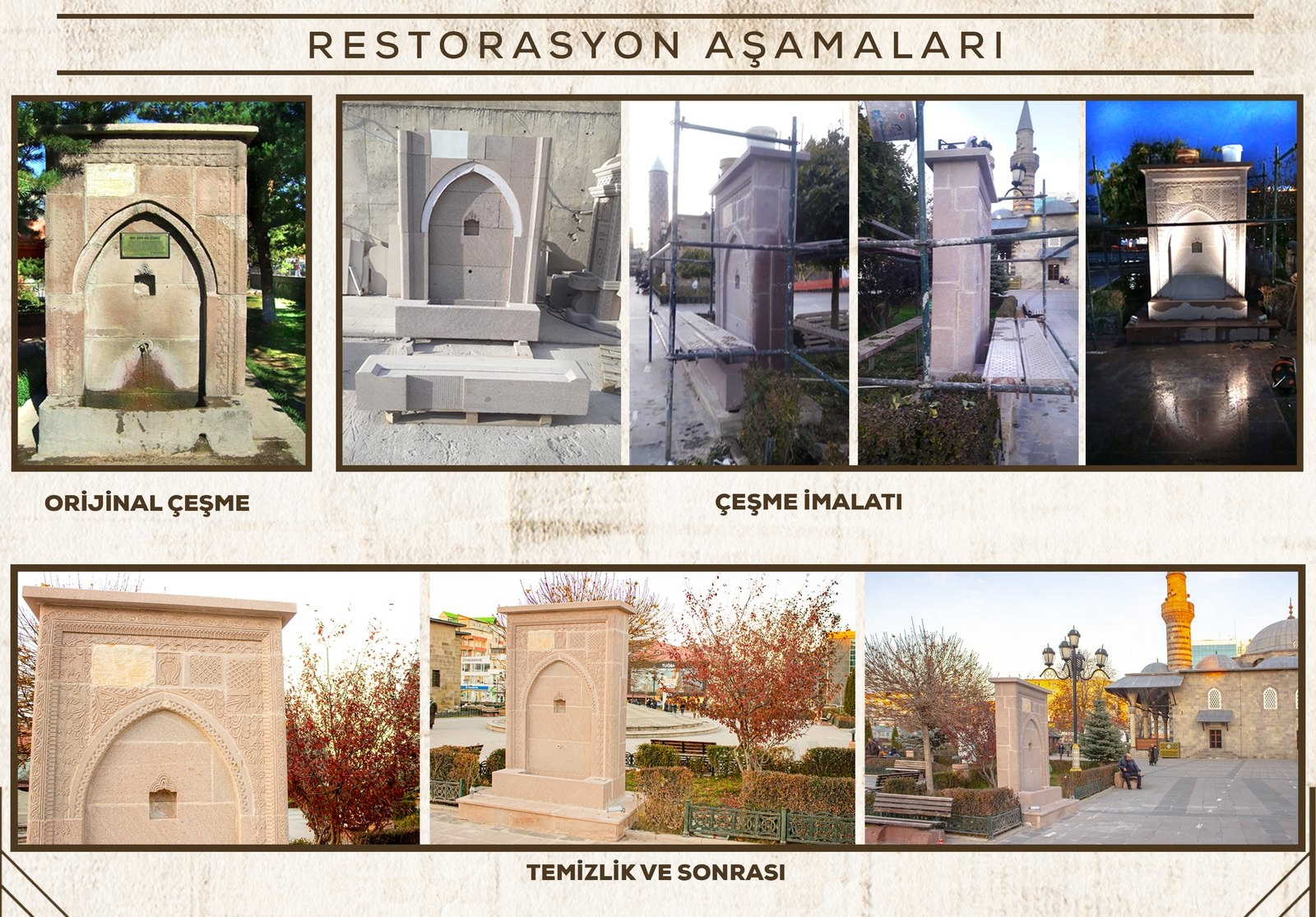 Hacı Dede Ağa Çeşmesi restorasyonunun adım adım fotoğrafları