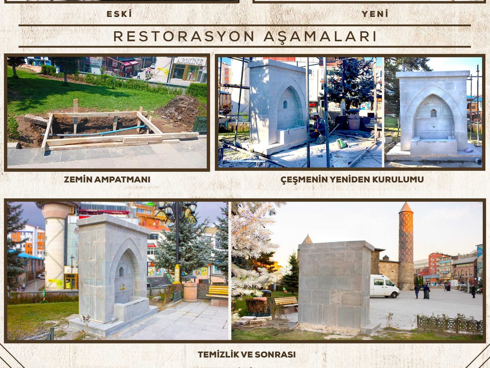 Step-by-step photographs of the restoration of Hacı Dede Ağa Fountain II
