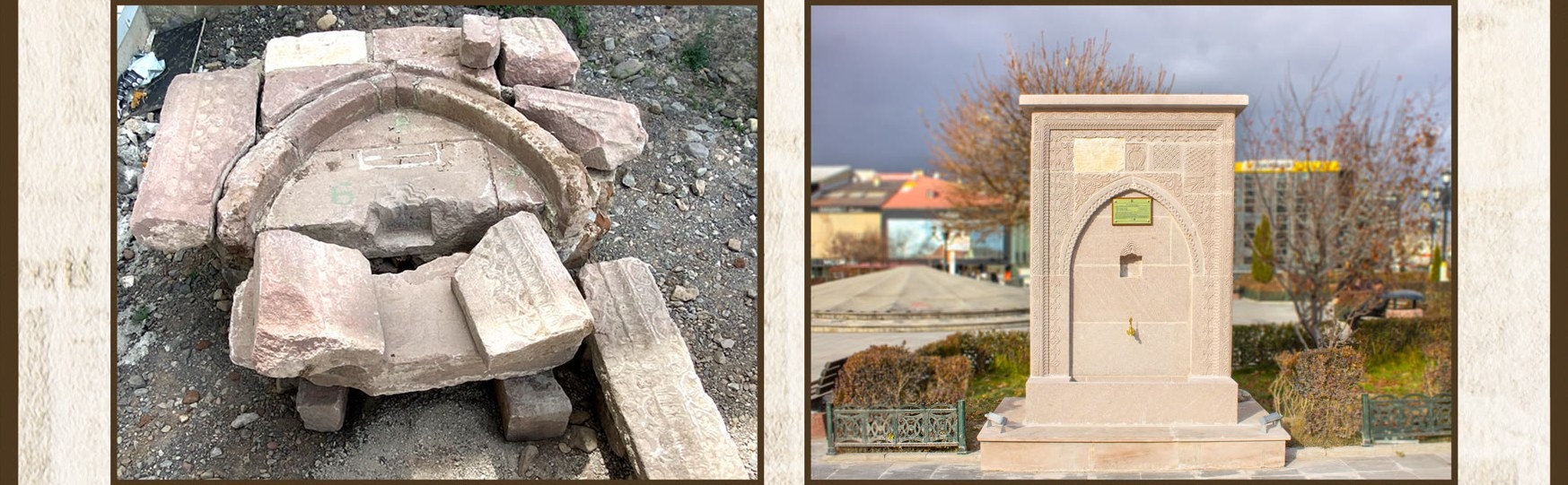 Hacı Dede Ağa Çeşmesi restorasyon öncesi ve sonrası