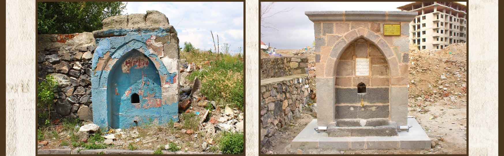 Hüseyin Ağa Çeşmesi restorasyon öncesi ve sonrası